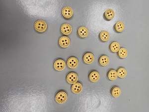 Buttons: Buttons - Wooden 10mm x 20 - Yellow