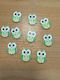 Buttons - Owls - Green