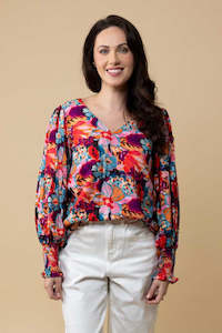 Tamara V-Neck Top - Floral
