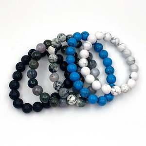 Archer House: Genuine Agate Stone Bead Bracelet