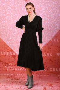 Dresses: Winter Rose Dress - Black Spot