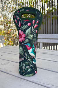 Homewares: AS Neoprene Wine Bag - Joyous Birds