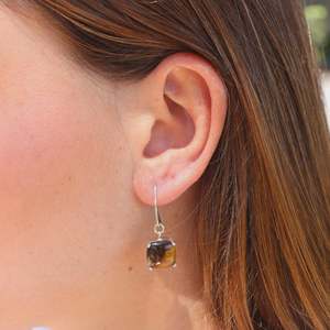 Fabuleux Vous 1: La Stele Tiger's Eye Dome Earrings