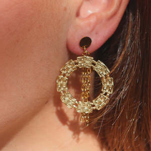 Fabuleux Vous 1: Steel Me Boho Gold Circle Earrings