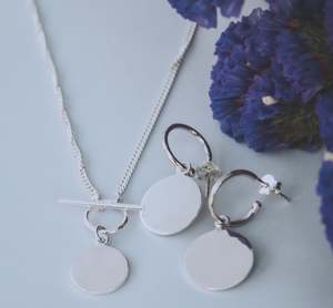 Demi Sterling Silver Disc Hoop Earrings