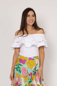 Charlo By Augustine: MacKenzie Off The Shoulder Top - White