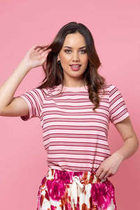 Dolce Stripe T-Shirt - Pink