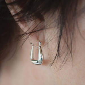 Jewellery: Bijoux Sterling  Silver U Hoop Earrings