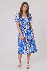 Hazel Mock Crossover Dress - White