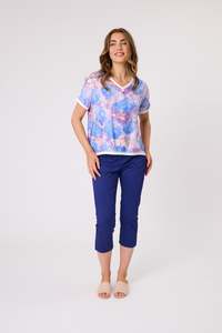 Riley Print Top - Blue
