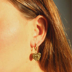 Steel Me Boho Heart Earrings