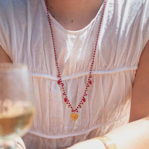 Fabuleux Vous 1: Steel Me Boho Red Necklace