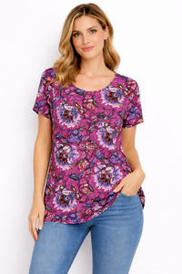 Bittermoon Scoop Hem Top - Crimson