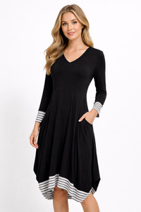 BM - Carly Dress - Stripe Trim