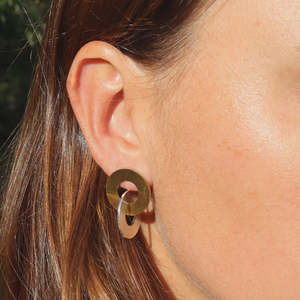 Fabuleux Vous 1: Circula Yellow Gold & Silver Stud Earrings