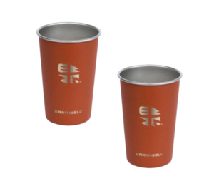 Earthwell Pint Cup 470ml - Twin Pack with Free Cup Holders - Red