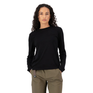 Go Snow: Mons Royale Womens Icon Relaxed Long Sleeve - Black