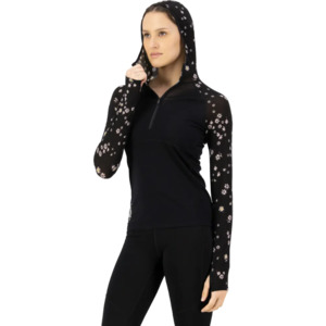 Mons Royale Womens Bella LS Hood VLU Black Daisy