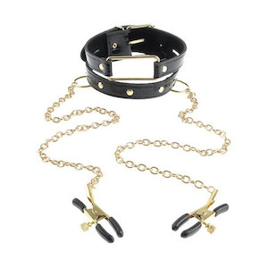 Products: Fetish Fantasy Gold Collar & Nipple Clamps