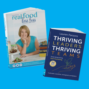 Products: Book Combo – Thriving Leaders Thriving Teams & real food less fuss