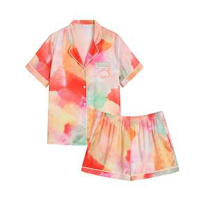 Thea Satin PJ Set | Watercolour
