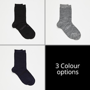 Lamington Merino Socks: Lamington Merino Crew Socks-Navy