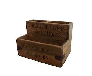 Trays Boards Boxes Baskets: WOODEN CAFE 2-TIER BOX