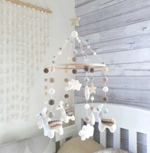 Mobiles For Baby: TIK TAK Neutral Llama Mobile