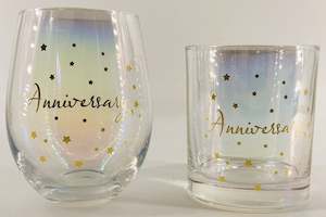 Wedding: ANNIVERSARY GLASSES - Scotch & Stemless Wine