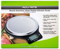 Baking: ACURITE Round Stainless Steel Digital Kitchen Scale