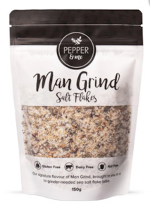 Speciality Foods: PEPPER & ME Man Grind Salt Flakes (No grinder needed)