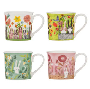 Coffee Tea Cups: Playful Bunnies Mug