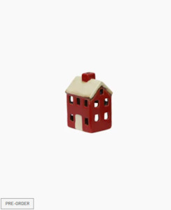 Tea Light Houses: Alsace Petite Tea Light Chalet Red Cream