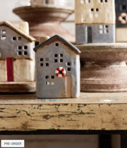 Tea Light Houses: Saint Malo Tea Light House with Buoy Small