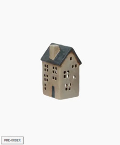 Tea Light Houses: Saint Malo Tea Light House Blue Roof