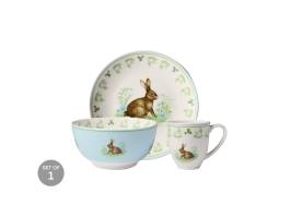 Clover & Cottontail 3pc Childrens Dinnerset