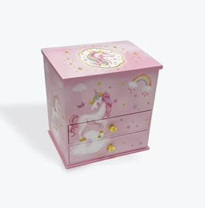 Unicorn Two Draw Musical Jewellery Box