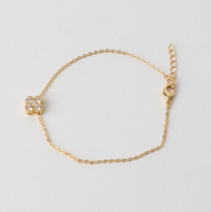 Jewellery Boxes: Clover Single Bracelet - 18k Gold/CZ