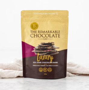 Speciality Foods: Remarkable Chocolate Bark - CHIA CHERRY & COCONUT