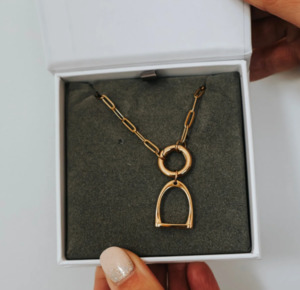 Charm Holder Stirrup Necklace - KATY B