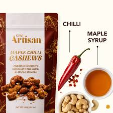 Kiwi Artisan Maple Chilli Cashews 100gm
