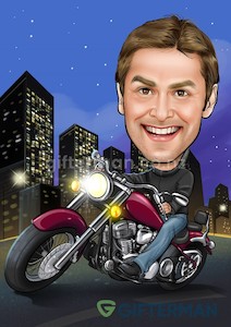 Biker Caricature