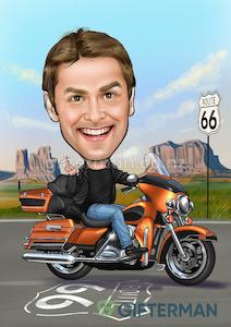 Products: Harley Davidson Bike Caricature