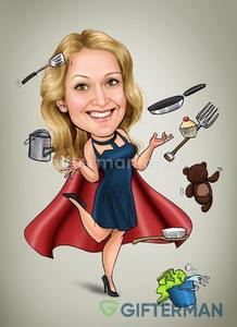 Supermom Caricature