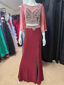 DPB0104 Embroidered Rhinestone & Beads Ball Dress