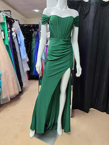Dresses In New: DPB0263 Green Off the Shoulder Corset Dress