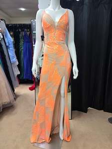 DPB0239 - Orange Sequin with Criss Cross Back