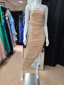 Dresses On Sale New: DPB0219 Ruched Champagne Dress