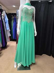 DPB0090 Sleeveless Rhinestone & Sequin Dress