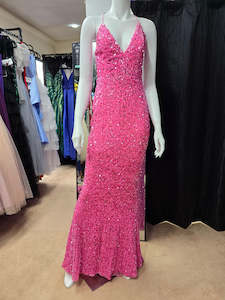 Dresses On Sale New: DPB0101 Spaghetti Strap Open Back Sequin Ball Dress